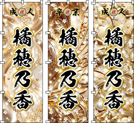 成人式 .誕生祝 還暦 古希 米寿 名前のぼり のぼり旗作成