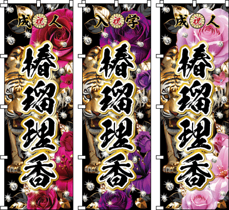 成人式 .誕生祝 還暦 古希 米寿 名前のぼり のぼり旗作成