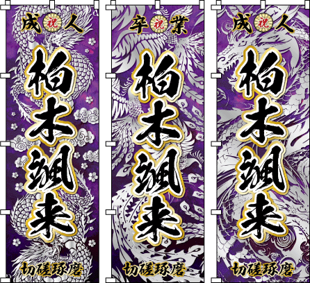 成人式幟.卒業式のぼり旗☆名入れ旗.名前のぼり☆体育祭.応援旗